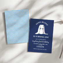 ソフバニーワンブルーファースト誕生日招待状