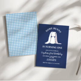 ソフバニーワンブルーファースト誕生日招待状 招待状