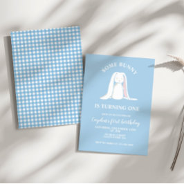 ソフバニーワンブルーファースト誕生日招待状 招待状