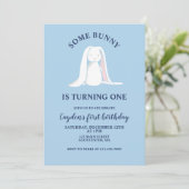 ソフバニーワンブルーファースト誕生日招待状 招待状 (スタンド正面)