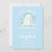 ソフバニー誕生日招待状ブループレイド 招待状 (正面)