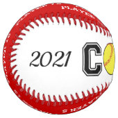 ソフパーソナライズされたトボールのコーチボール ソフトボール (正面左)