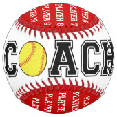 ソフパーソナライズされたトボールのコーチボール ソフトボール (正面)