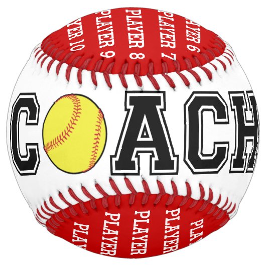 ソフパーソナライズされたトボールのコーチボール ソフトボール (正面)