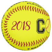 ソフパーソナライズされたトボールのコーチボール – 2018年シーズン ソフトボール (正面左)