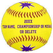 ソフパーソナライズされたトボール選手用シニアギフト ソフトボール (裏面)
