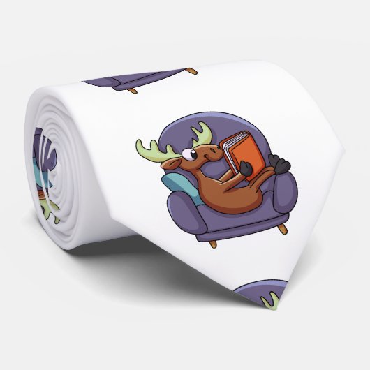 ソフ読ァに本を置いて |背景色 ネクタイ (ロール)