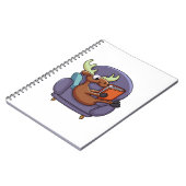 ソフ読ァに本を置いて |背景色 ノートブック (左側)