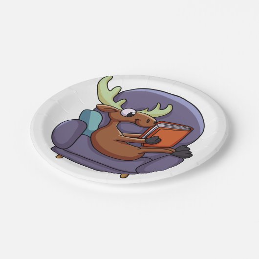 ソフ読ァに本を置いて |背景色 ペーパープレート (アングル)