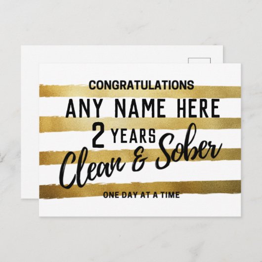 ソブリティパーソナライズされたー記念日12ステップ酔い ポストカード (正面/裏面)