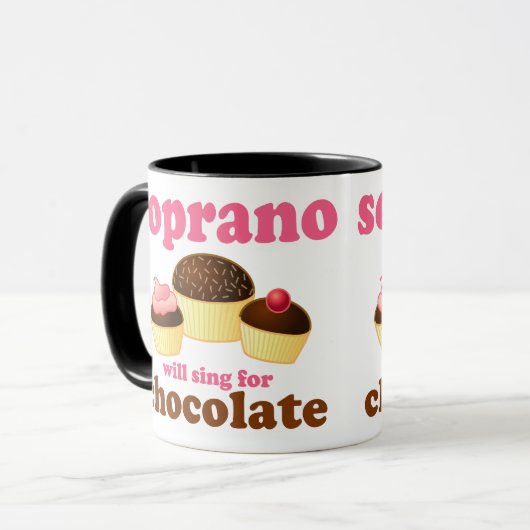 ソプラノはチョコレートのために歌います マグカップ (正面左)