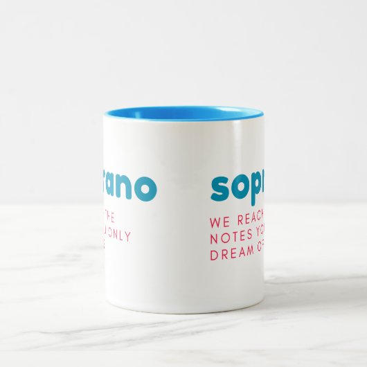 ソプラノギフトマグ，ソプラノマグおもしろい，ギフト，合唱団 ツートーンマグカップ (中央)