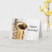 ソプラノサクソフォン誕生日カード カード (黄色い花)