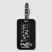 ソプラノシンガーミュージカルラゲッジタグ（黒） ラゲッジタグ (正面縦)
