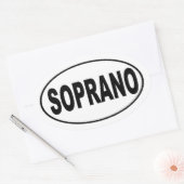 ソプラノ音楽愛好家 楕円形シール (封筒)