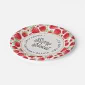 ソベリースイートストロベリーパターン誕生日 ペーパープレート (アングル)