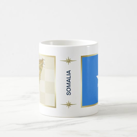 ソマリアの旗 + 地図のマグ コーヒーマグカップ (中央)
