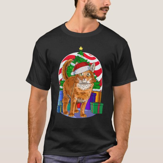 ソマリアキャットサンタクリスマスツリーデコール Tシャツ (正面)