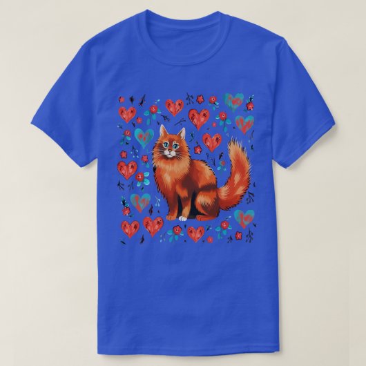 ソマリアキャットバレンタインデー Tシャツ (デザイン正面)
