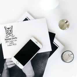 ソマリアキャット差出人住所ペット ラバースタンプ