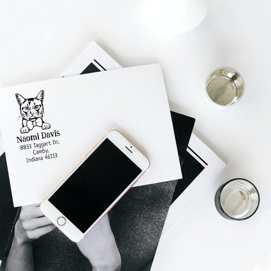 ソマリアキャット差出人住所ペット ラバースタンプ