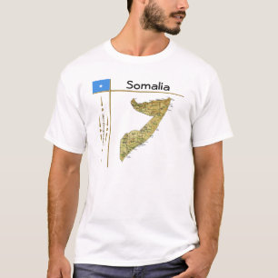 ソマリアマップ+フラグ+タイトルTシャツ Tシャツ