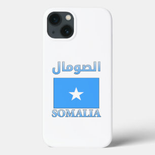 ソマリア国旗الصومالアラビア語・英語ワードアート iPhone 13ケース