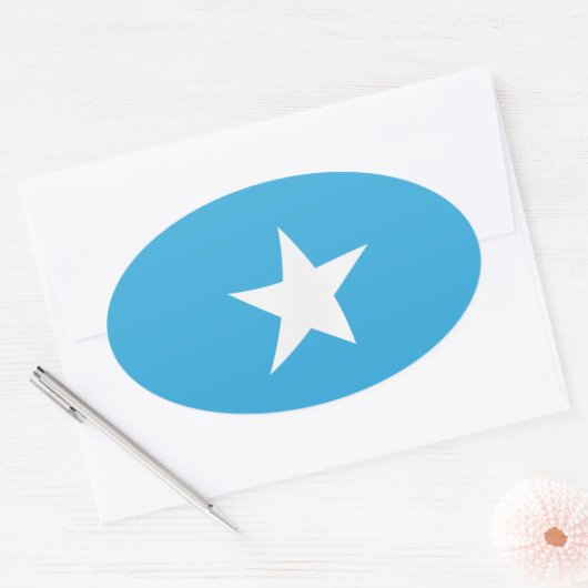 ソマリア国旗のシール 楕円形シール (封筒)