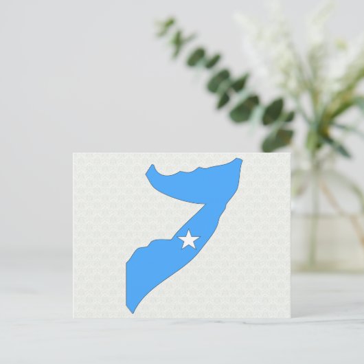 ソマリア国旗の地図フルサイズ ポストカード (スタンド正面)