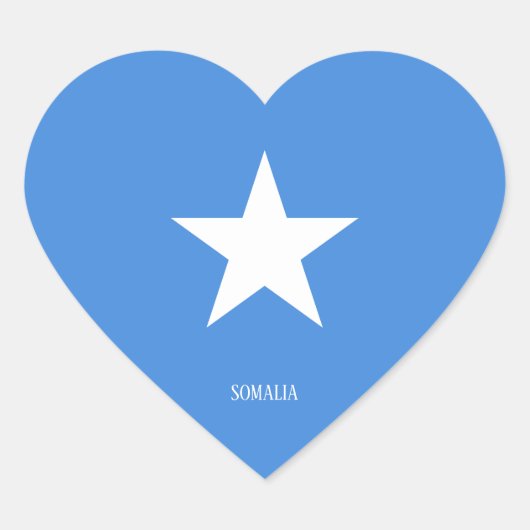 ソマリア国旗の素晴らしい愛国心 ハートシール (正面)
