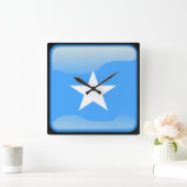 ソマリア国旗 スクエア壁時計 (ホーム)