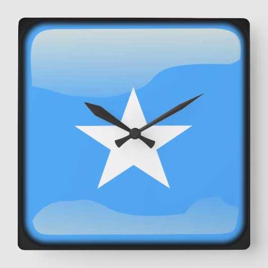 ソマリア国旗 スクエア壁時計 (正面)