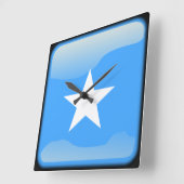 ソマリア国旗 スクエア壁時計 (傾斜)