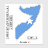 ソマリア国魅力的際地図 シール (シート)