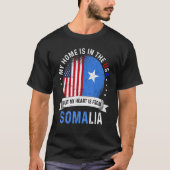 ソマリア系アメリカ人ハートはソマリア国旗から Tシャツ (正面)
