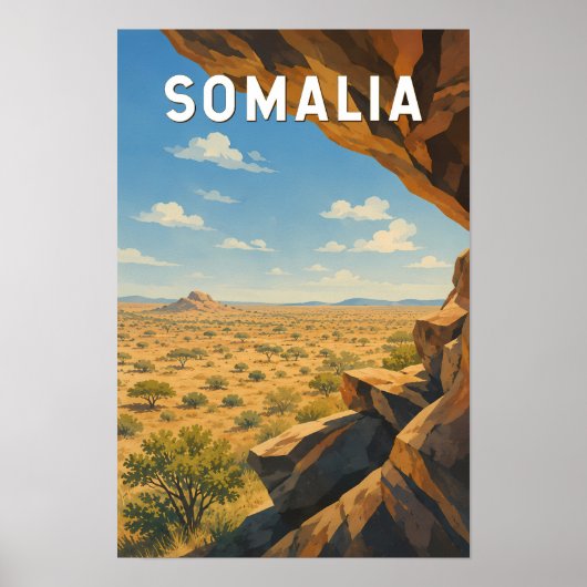 ソマリア イラスト 旅行 アート ヴィンテージ ポスター (正面)