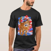 ソマリア・キャット7月4日愛国的アメリカ国旗 Tシャツ (正面)