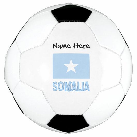 ソマリア ソマリ国旗 ブラック パーソナライゼーション サッカーボール (正面)