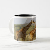 ソマリ族のキリン、Reticulatedキリン、Giraffa ツートーンマグカップ (正面左)