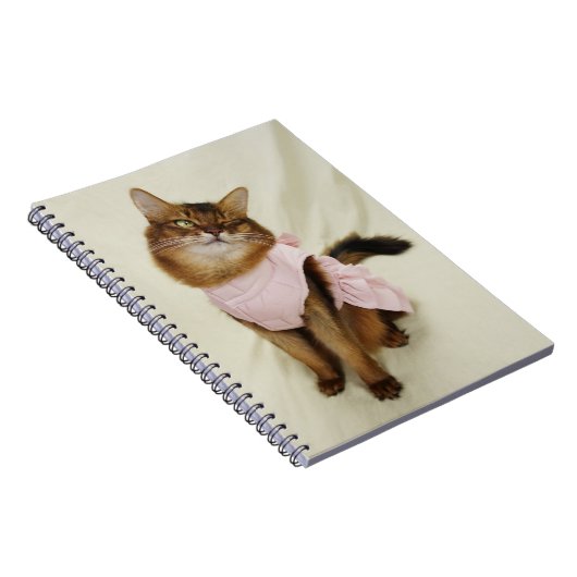 ソマリ気のあるそぶりをしたア猫ウィンキング猫 ノートブック (右側)