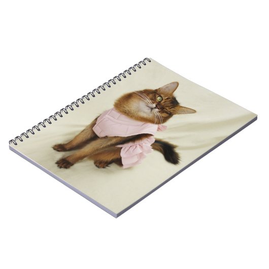 ソマリ気のあるそぶりをしたア猫ウィンキング猫 ノートブック (左側)