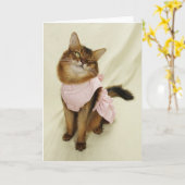 ソマリ気のあるそぶりをした猫 カード (黄色い花)