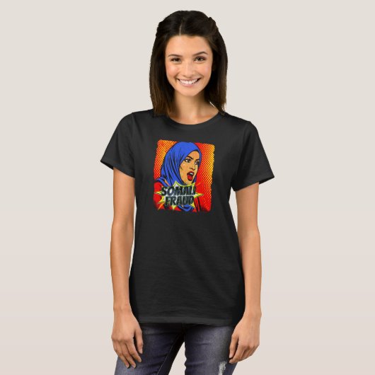 ソマリ詐欺ポップアート Tシャツ (正面フル)