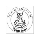 ソマリ・キャット、図書館の本 ラバースタンプ (インプリント)