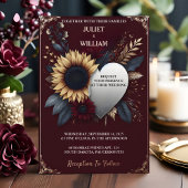 ソマルーン伝統的秋カップル結婚ブルゴーニュ 箔招待状