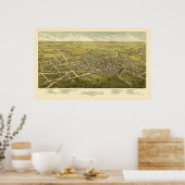 ソマービル、NJパノラマの地図 – 1882 ポスター (キッチン)