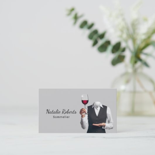 ソムリエエレガントバーテンダープロフェッショナルワイン 名刺 (スタンド正面)