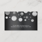 ソムリエモダンシルバー水玉模様ワインテイスティング 名刺 (裏面)