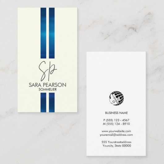 ソムリエワインクノシーズールモノグラム 名刺 (正面/裏面)
