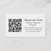 ソムリエワインボトルカスタムQRコード 名刺 (裏面)